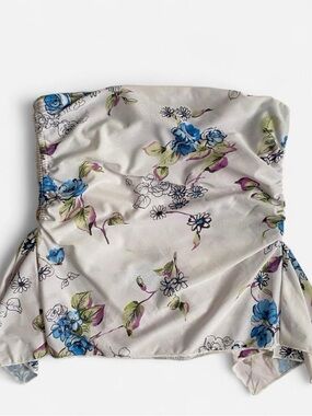 Can't Miss Y2K Vintage Floral Mesh Ruched Tube Top